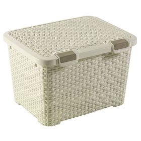   Curver 210281 style rattan tároló láda 43l fedéllel krém