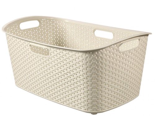 Curver 223393 223393 "STYLE" RATTAN HATÁSÚ RUHÁSKOSÁR 47L Krém