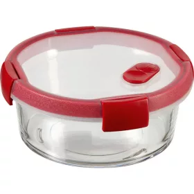   Curver 235708 "smart cook" üveg kerek ételtartó 1,2l átlátszó/piros