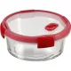 Curver 235708 "smart cook" üveg kerek ételtartó 1,2l átlátszó/piros