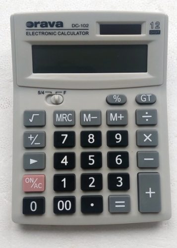 Orava DC-102 számológép elem+napelem 12 karakter