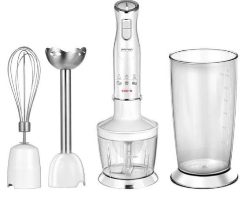 MPM MBL-36 Kézimixer Szett - 1200W, Habverő, 600ml Tartály, Apritóval, 12 Fokozat, Turbó