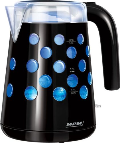 MPM MCZ-86C Vízforraló 1,7L 2200W fekete (kék LED pöttyös)