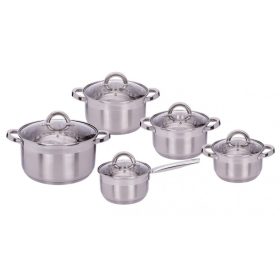   Smile MGK-10 edényszett 10 db-os, rozsdammentes acél, üvegfedőkkel