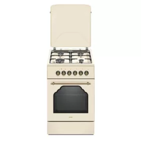   MPM MPM-56-KRM-14 szabadonálló gáztűzhely elektromos sütővel retro légkeverés bézs