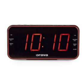   Orava RBD-614 rádiós ébresztőóra nagy Piros LED Kijelzővel, SLEEP, SNOOZE, DIMMER