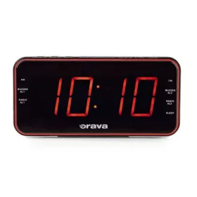   Orava RBD-614 rádiós ébresztőóra nagy Piros LED Kijelzővel, SLEEP, SNOOZE, DIMMER