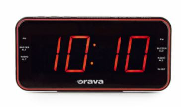 Orava RBD-614 Rádiós Ébresztőóra Nagy Piros LED Kijelzővel, SLEEP, SNOOZE, DIMMER