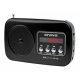 Orava RP-130B rádió FM tölthető akkuval fekete Li-ion 3,7V