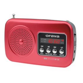   Orava RP-130R rádió FM tölthető akkuval piros Li-ion 3,7V