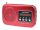 Orava RP-130R rádió FM tölthető akkuval piros Li-ion 3,7V