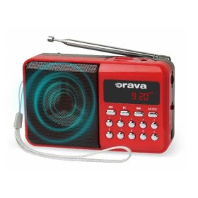 Orava RP-141R rádió FM tölthető akkuval piros
