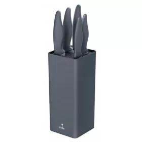   Smile SNS-7 késkészlet 6 db-os, acél, műanyag szürke tartóval