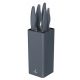 Smile SNS-7 késkészlet 6 db-os, acél, műanyag szürke tartóval