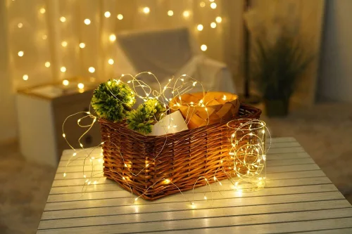 Modee Karácsonyi led füzér réz elemes C1011 (100LED/5m/5cm) warm