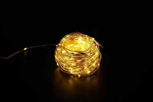 Modee Karácsonyi led füzér réz elemes C1011 (100LED/5m/5cm) warm