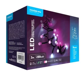   Modee Karácsonyi led füzér berry plastic adapteres C2016 (288LED/3m) pink+cold