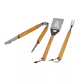   Nava 10-238-003 BBQ Guru rozsdamentes acél grillező szett, fa nyél, 3db-os