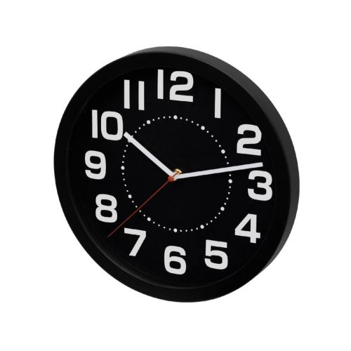 Home AWC250BK fali óra, üveg előlap, kontrasztos, jól leolvasható számlap, 1xAA elem tápellátás, átmérő 250mm