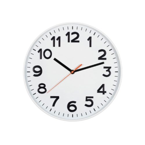 Home AWC300WH fali óra, üveg előlap, kontrasztos, jól leolvasható számlap, 1xAA elem tápellátás, átmérő 300mm