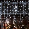 LED-es jégcsap fényfüzér,  5m / 200 LED, sorolható, hidegfehér
