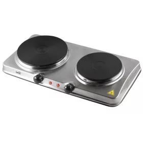   Rezsó, rozsdamentes, dupla hordozható főzőlap, 1500 W + 1000 W