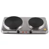Rezsó, rozsdamentes, dupla hordozható főzőlap, 1500 W + 1000 W