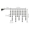 LED-es csillag fényfüggöny, melegfehér