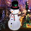 Felfújható hóember, plüss felülettel, 120 cm, LED világítással