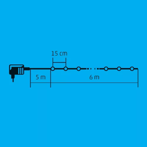 Home KIB 48C/M LED-es EVA gömb fényfüzér beltéri kivitel, 40 db színes LED, 8 programos, füzér hossza 6 m