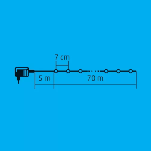 LED-es fényfüzér, 1000 LED, melegfehér, állófényű, kültéri
