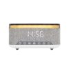 HOME LTCR06 multimédia lejátszó és ébresztőóra, 2x5 Watt, Qi telefontöltés, Bluetooth TWS, FM rádió, LED kijelző, beépített akkumulátor