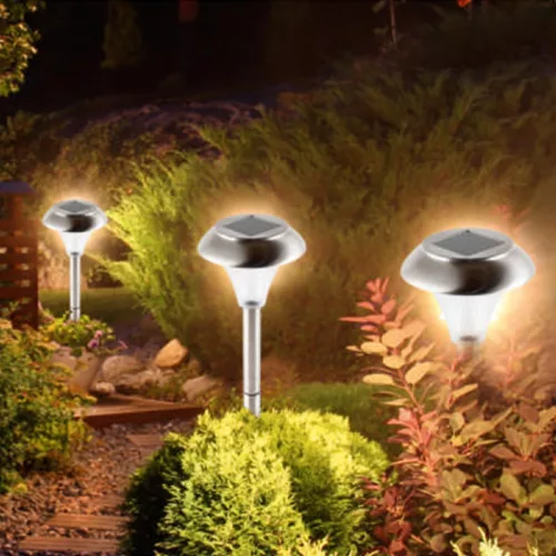 Home MX 808 napelemes kerti lámpa, rozsdamentes fém, napelem és töltő, automatikus, 1 fehér LED, időjárásálló