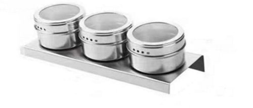 3 darabos fűszertartó készlet állvánnyal, inox, 278913