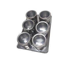 6 darabos fűszertartó készlet állvánnyal, inox 278915