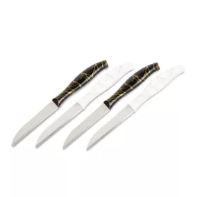   Family 56316A Konyhai kés készlet - 15 cm - fekete/fehér - 4 db / csomag