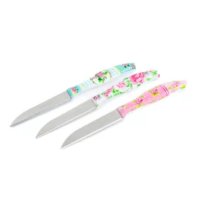   Family 56316B Konyhai kés készlet - 15 cm - virág mintás - 3 db / csomag