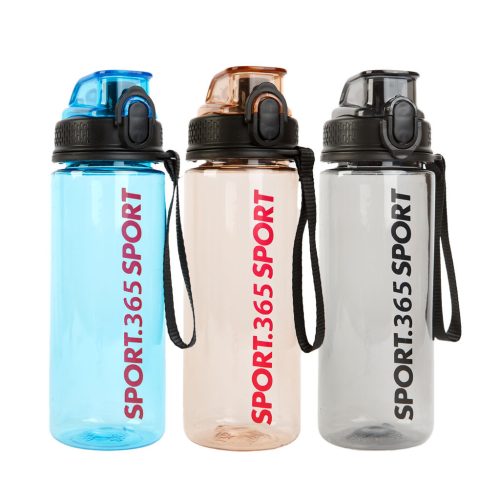Family 57211 Sport kulacs - műanyag, átlátszó - 600 ml - 3 színben
