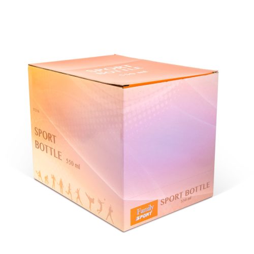 Family 57216 Sport kulacs - műanyag, átlátszó - 550 ml - 3 színben