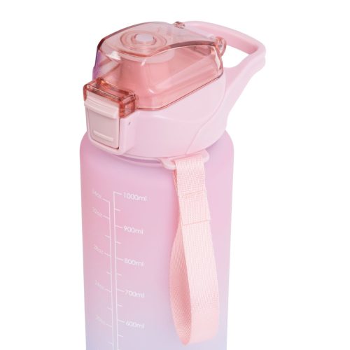 Family 57219A Sport kulacs - 1L - opálos - rózsaszín-kék színátmenetes