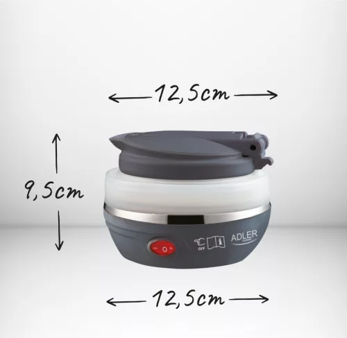 Adler AD 1279 Camping Utazó összecsukható vízforraló 0,6L - Fehér
