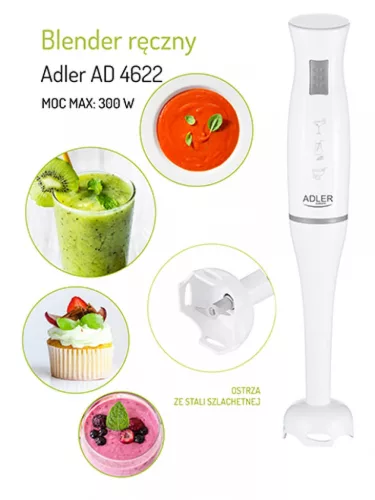 Adler AD4622 200W, 220-240 V fehér botmixer