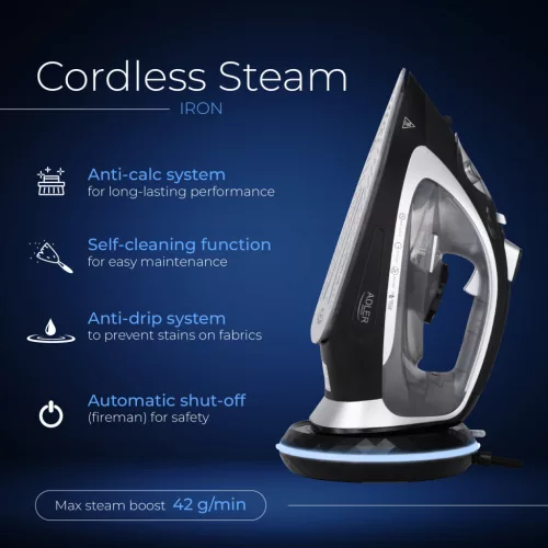 Adler AD5043 Vezeték nélküli gőzölős vasaló