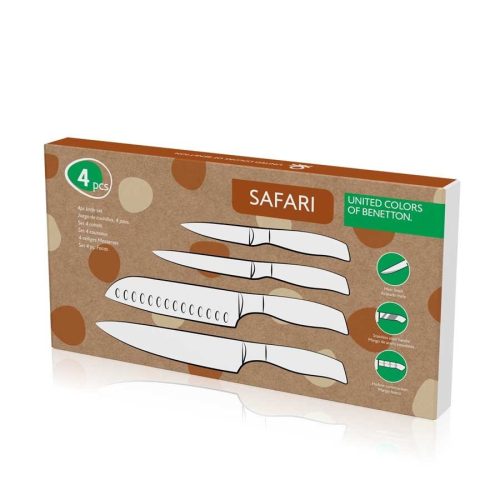 Benetton BE-0888 4 db-os rozsdamentes késkészlet Safari Collection
