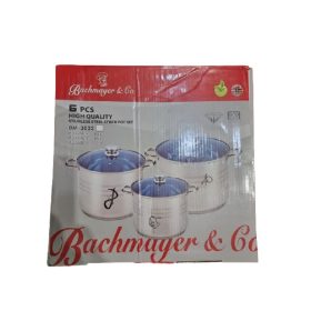   Bachmayer BM-3023, 6 részes rozsdamentes acél edénykészlet