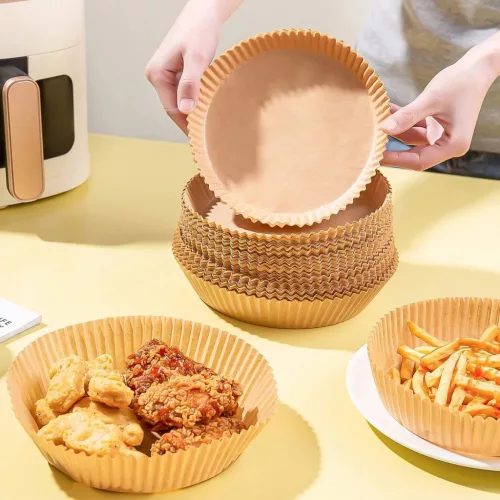 Bewello BW1020D Air fryer sütőpapír - olaj nélküli sütőhöz - kör - 23 cm - 50 db / csomag