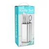 Bewello BW1025 Kés készlet tartóval - 7 részes - rozsdamentes acél