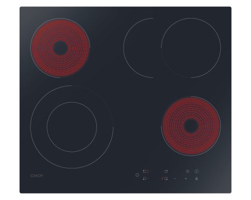 Candy CEH6DXECTT/1 főzőlap, kerámia, 4 zóna, fekete szín, kerámia felület