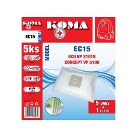   KOMA EC 15 Microfilteres porszívó porzsák 5db/cs. + 1 db. filter