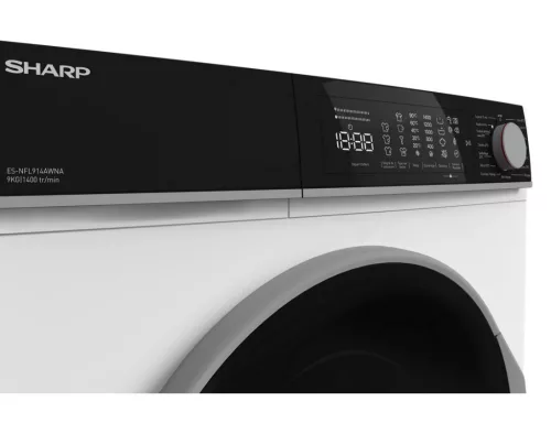 SHARP ES-NFL914AWNA-EE Elöltöltős mosógép (9 kg, 1400 ford.), Fehér